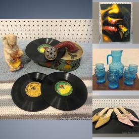 MaxSold Auction: This online auction features Teacup/Saucer Sets, Power & Hand Tools, Vintage Oil Lamp, Vintage Inkwell, Art Glass, Crocks, Jewelry, Comics, Antique Wool Winder Wheel, Toys, Studio Pottery, Sports Trading Cards and much more!